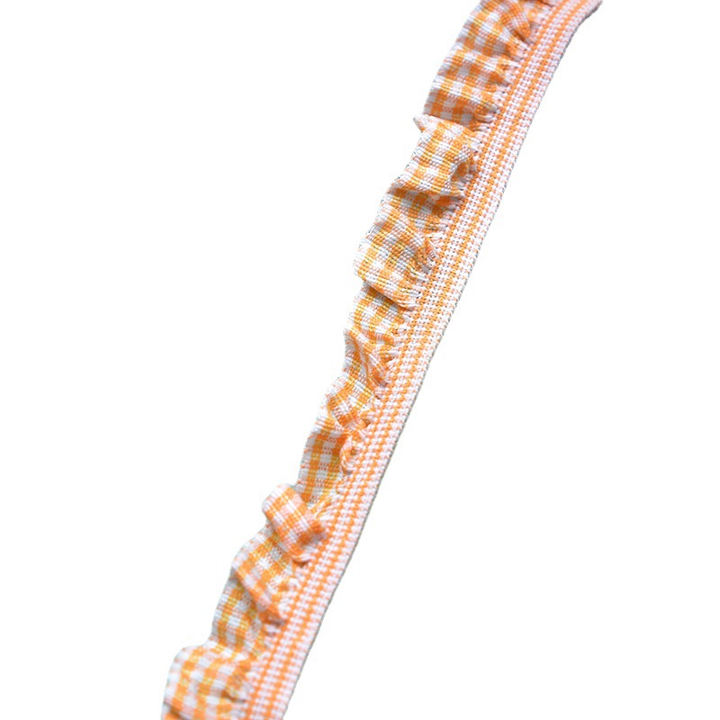 Colored Grille Elastic Band Wooden Ear Lace Band 2 Cm Unilateral Colored Plaid Elastic Ribbon Item Picture