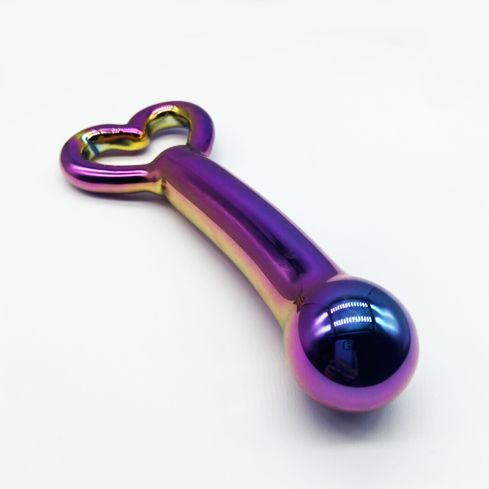 Sex toys stimulate couple flirting with glass gold-plated masturbation sticks and simulated anal plugs Application Scenario