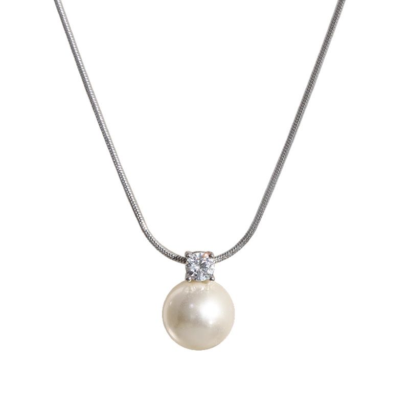 Pendant pearl necklace, women's light luxury high-end, niche sweater chain, long and versatile, simple collarbone chain accessory for autumn and winter Item Picture