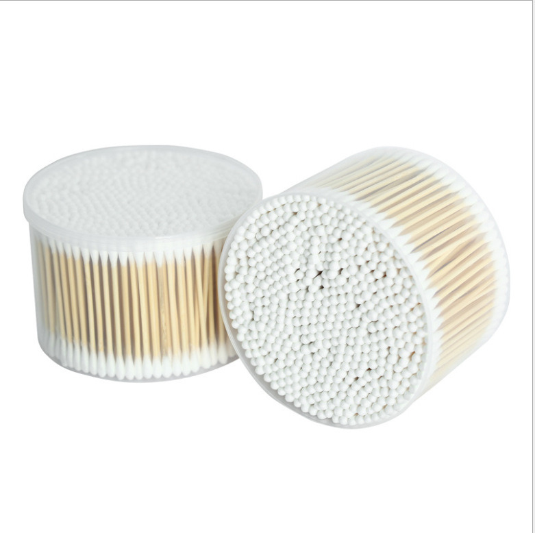 500 Boxed Two-Head Cotton Swabs Cotton Swabs For Household Women's Makeup Swabs For Ears Wooden Swabs For Household Cleaning Swabs Item Picture