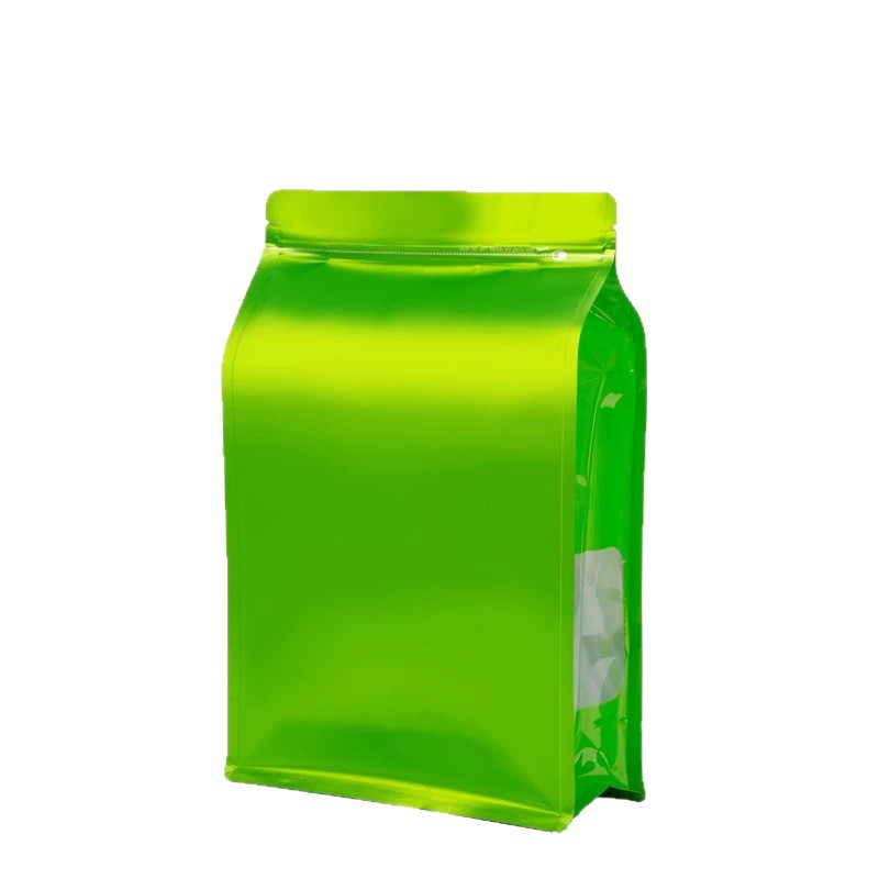 Wholesale eight-side sealed food bags for nuts, snacks, beef, dried fruits, self-standing packaging, candies, tea, side-opening window sealed bags Item Picture