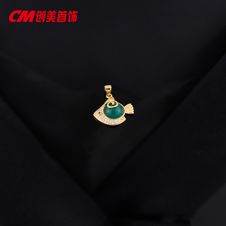 Chuangmei Jewelry's artificial gemstone sunflower pendant necklace, a fresh European and American sunflower flower necklace for women's accessories Item Picture