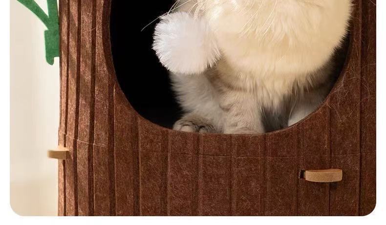 多层猫爬架猫窝一体猫咪树洞双层四季通用多猫家庭毛毡板幼猫别墅详情4