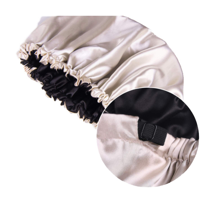 Cross-border source of pure color tint nightcap imitation silk high stretch nightcap strap children protective wig cap manufacturers Specification drawing