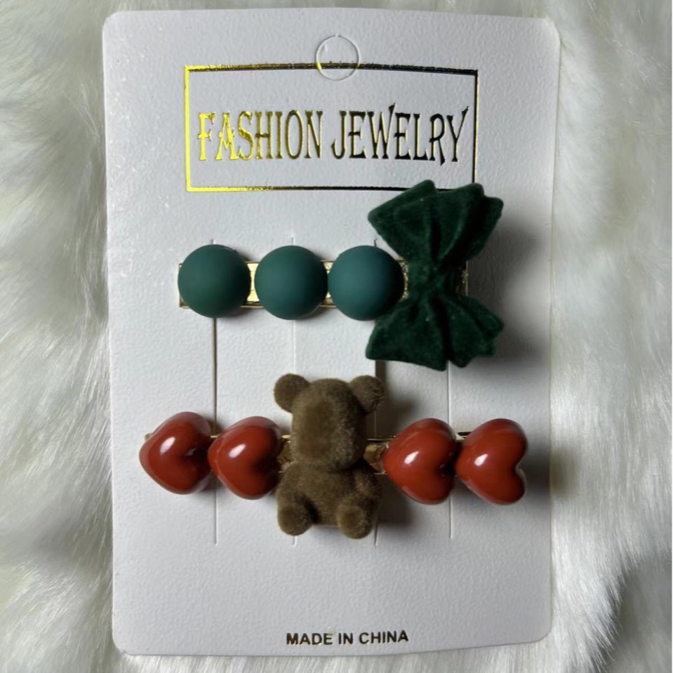 The Chinese-style women's one-shoulder clip diy plush heart violent Bear Mermaid series is on a hot sale with a super value and amazing special offer Specification image