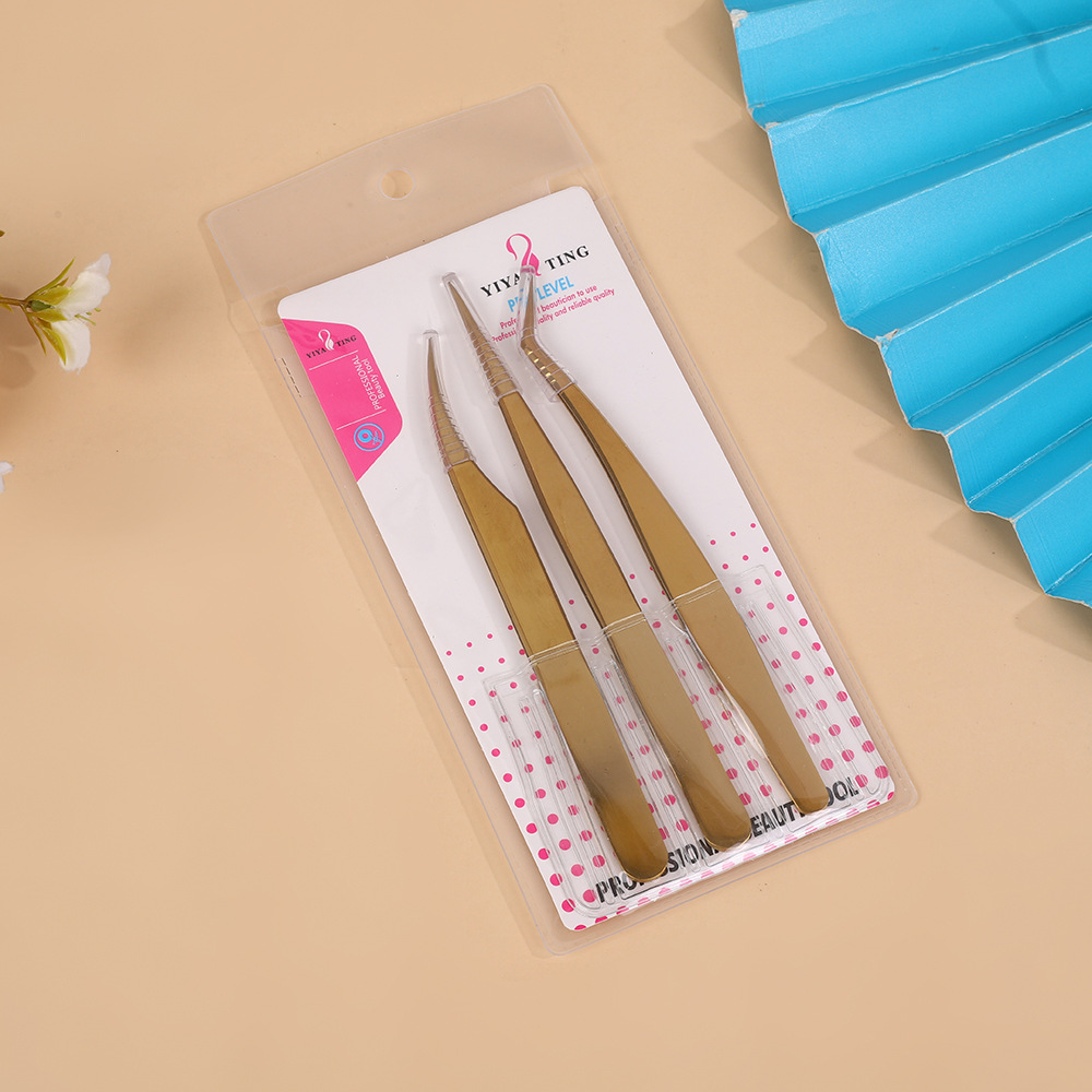 Nano ice flower gradient color eyelash extension tweezers, eyelash extension technicians use tools such as eyelash extension tweezers and dolphin clips to bloom details Picture