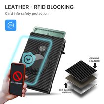 New metal card bag Large capacity card slot carbon fiber triple fold airtag wallet