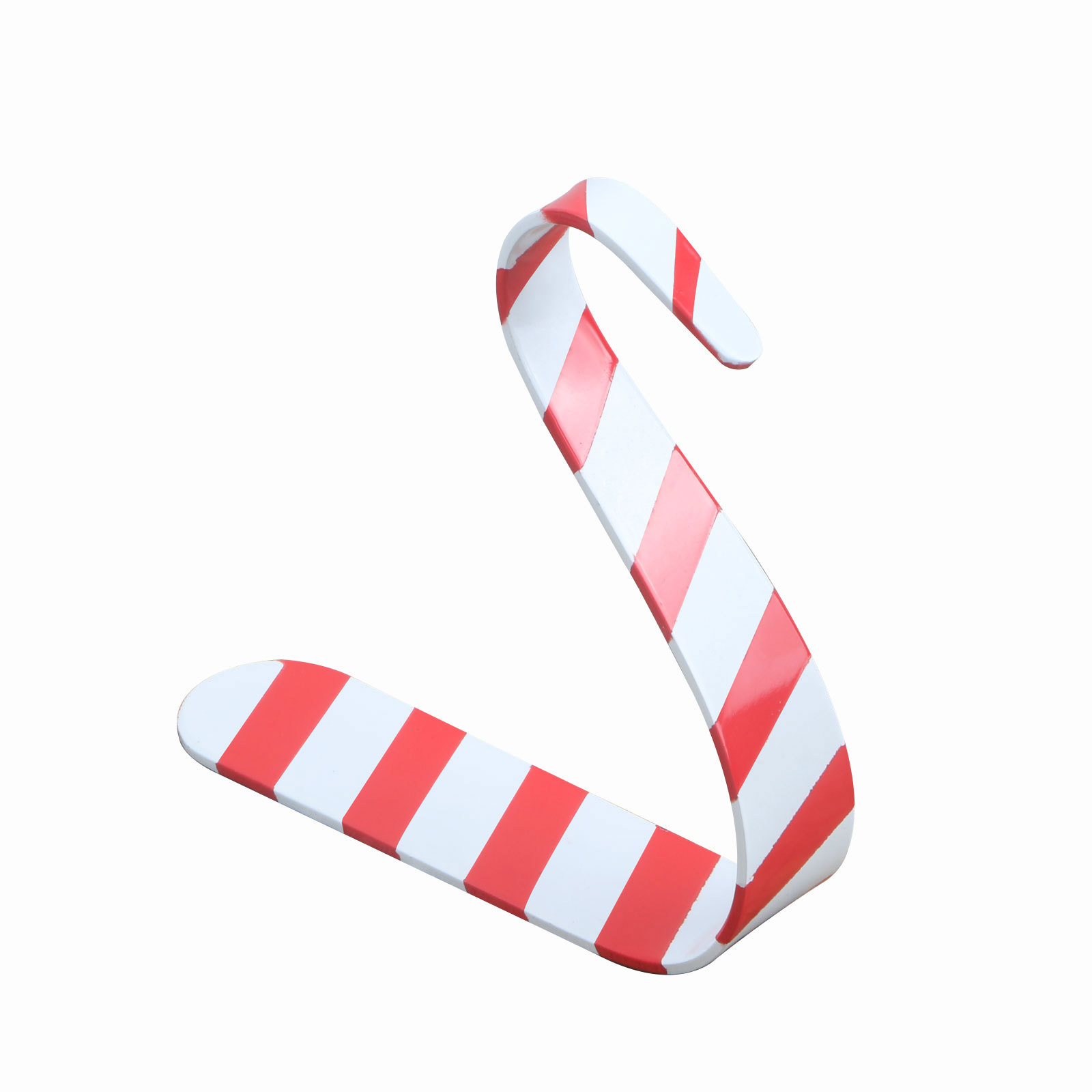 Cross-border Christmas red and white diagonal hook fireplace decoration items, holiday party gift hanging, Christmas stocking rack Item Picture