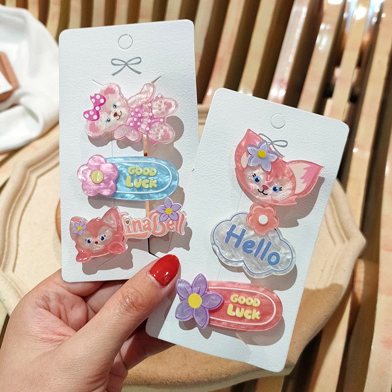 Korean Cartoon Children's Hair Clip Animal Hair Clip Girl Hair Accessories Cute Bunny Head Baby Bangs Clip details Picture