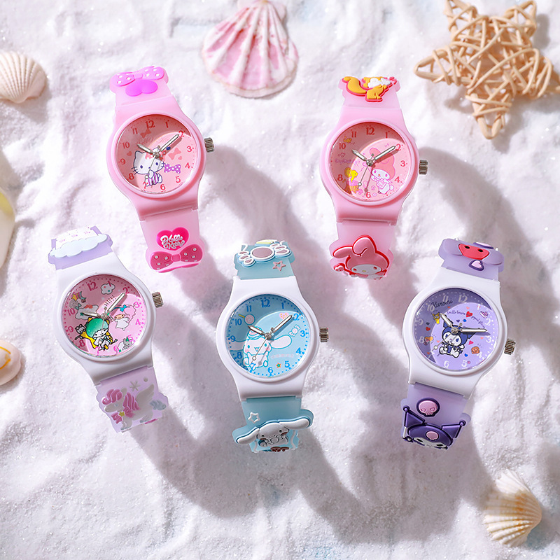 New cute cartoon children's watch, jelly Sanrio quartz watch for primary school students, gift for boys and girls details Picture
