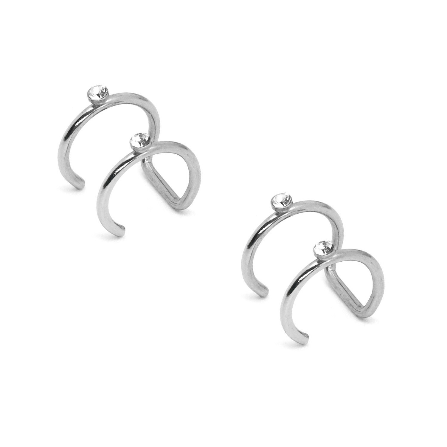 Wholesale stainless steel perforated ear clips without ear piercings, personalized C-shaped ear bone clips, earrings, piercing accessories, cross-border supply details Picture