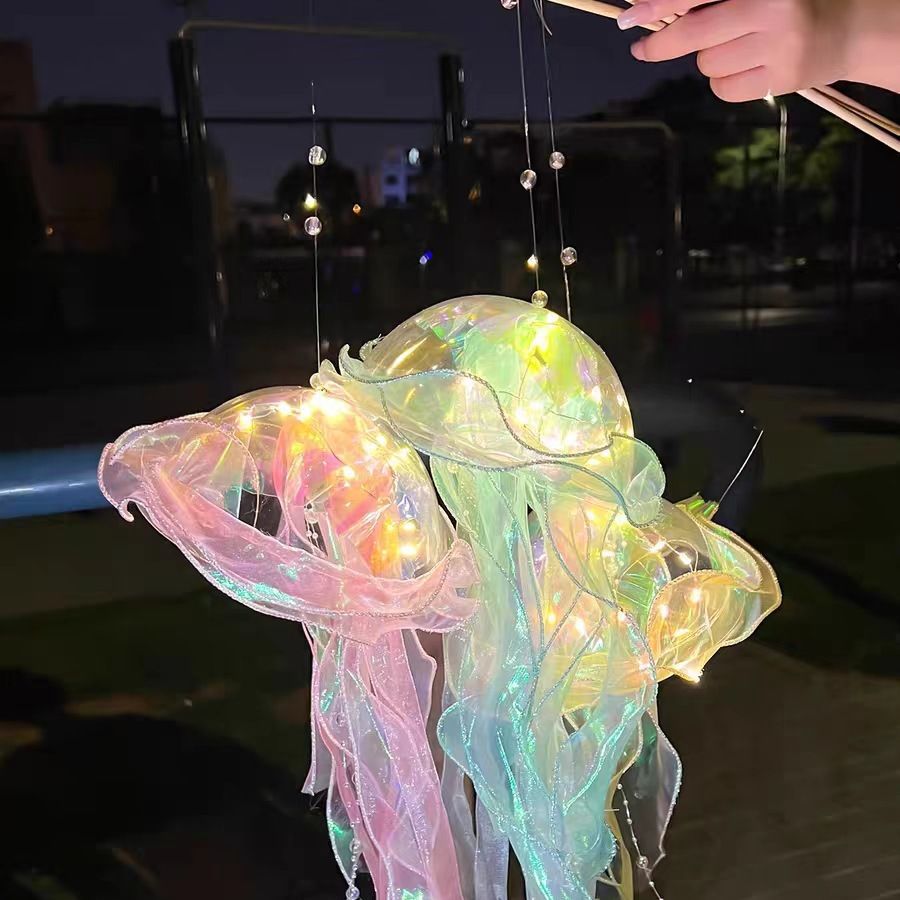 Mid-Autumn Festival lanterns, popular glowing jellyfish lanterns, children's hand-held small flower lanterns, night market outdoor stalls, hot sales sources Specification image