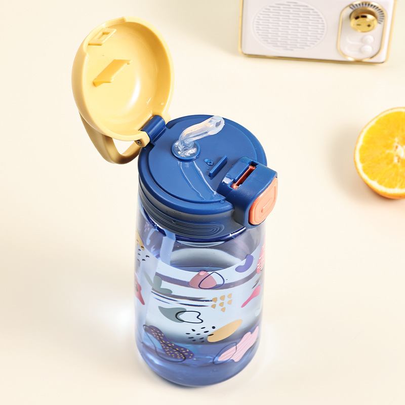 8663卡通儿童水杯耐高温PC塑料杯吸管杯幼儿园宝宝随手杯子小学生水壶细节图