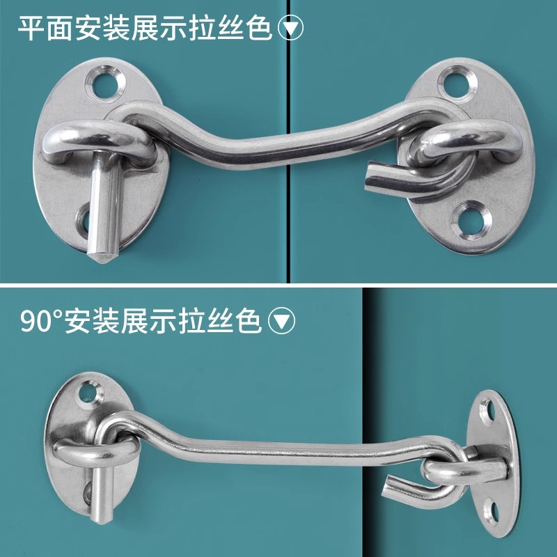 Door lock, no need for drilling, door bolt, latch, sliding door lock, stainless steel anti-theft snap, simple bathroom door lock details Picture