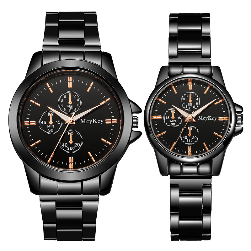 Factory direct sales of steel band couple watches, men's and women's quartz watches, light luxury gifts, live-streaming watches, one-piece consignment details Picture