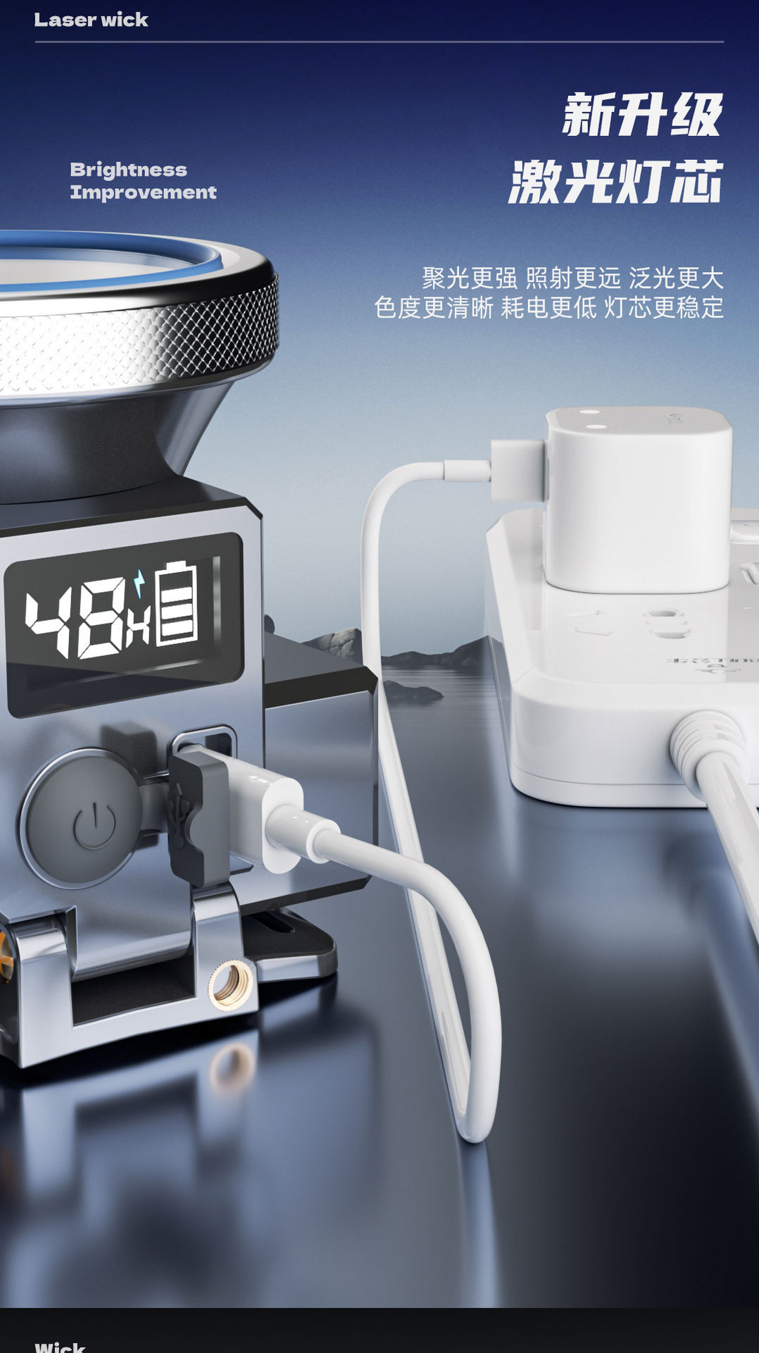 头灯强光户外防水感应LED长续航超亮激光钓鱼灯头戴式充电矿灯详情23