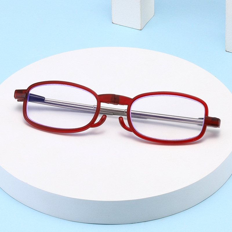 Telescopic temple anti-blue light antenna reading glasses, folding portable with zipper case reading glasses, PC frame high-definition reading glasses details Picture