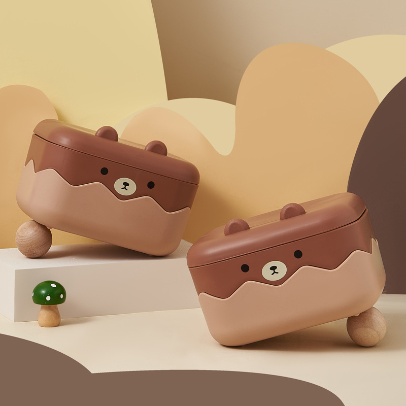 Cute and fun soap box, cartoon creative household soap rack, bathroom and kitchen household draining rack, storage box