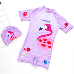 Summer children's short-sleeved sun protection cartoon swimming suits for boys and girls, water park, beach and hot spring swimming sets Specification image