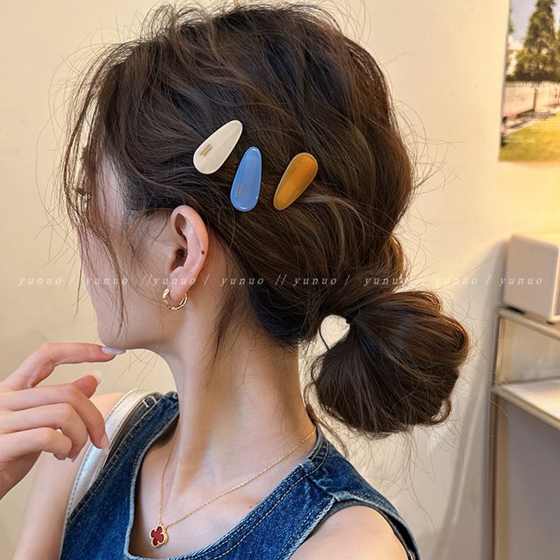 3件套~春夏水滴小发夹边夹侧边刘海夹女2025新款高级感鸭嘴夹头饰