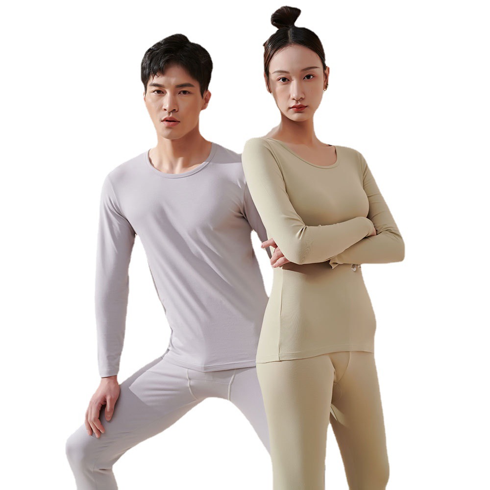 Wholesale of pure cotton thermal underwear for men and women in 2022, mid-thin tops for autumn, winter base layers, and long Johns Item Picture