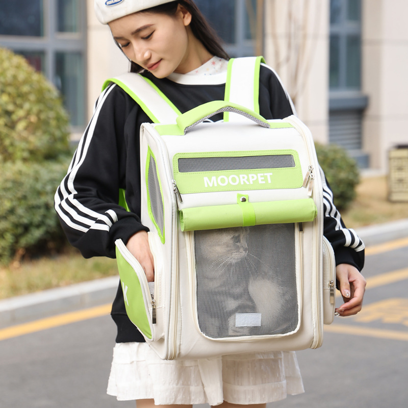 Fabricante de suministro directo bolsa de gato bolsa transpirable multicolor opcional llevar afuera ambos hombros transpirable alto nivel de apariencia mochila de viaje para mascotas Specification image