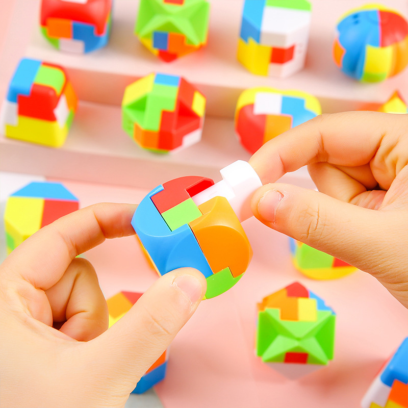 孔明锁鲁班锁全套儿童智力拼装24个解锁开学礼物塑料魔球益智玩具细节图