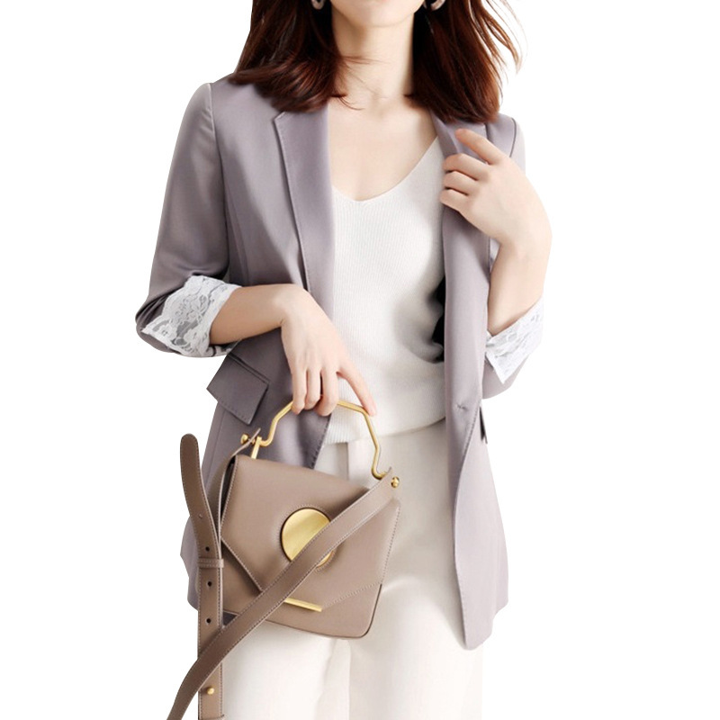 日系轻奢2021新款韩版女士修身西装纯色日常百搭气质通勤OL小西装详情图5