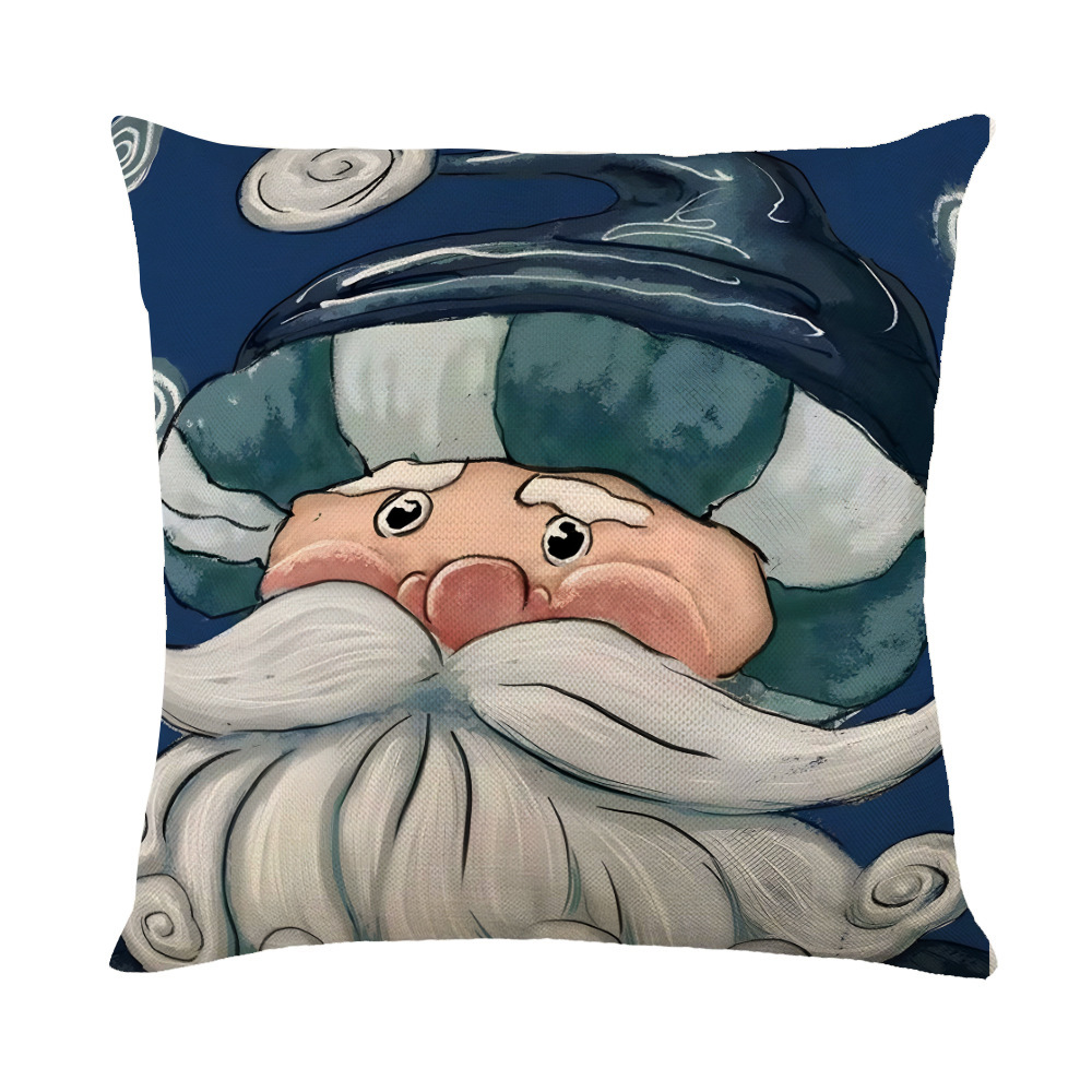 Cross-Border New Christmas Pillow Cover Linen Printed Home Sofa Cushion Car Headrest Office Pillow Cover Specification drawing