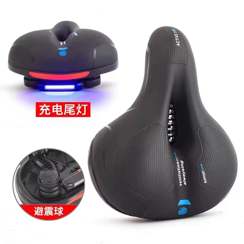 88 Charging Taillight Seat Cushion Mountain Bike Seat Cushion Bike Big Butt Soft Saddle Seat Accessories Seat Cushion details Picture
