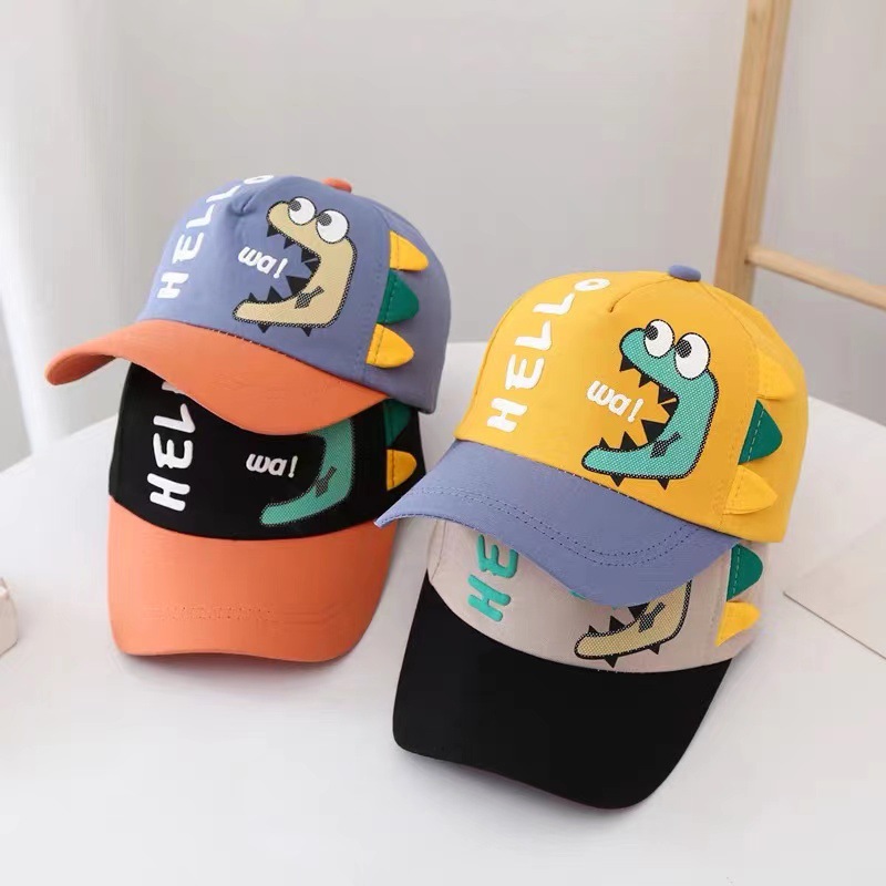 Cartoon Cartoon Dinosaur English Embroidered Children's Baseball Cap Cute Casual Spring Summer Cap Spot Children's Cap Application Scenario