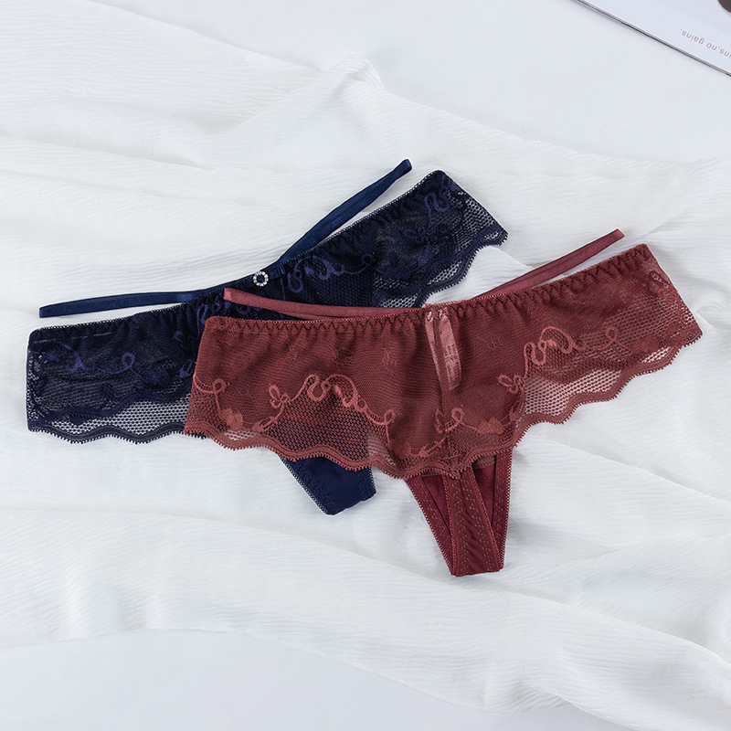 New Sexy Female Thong Lace T Pants Light Breathable Transparent Sexy Briefs Female Cross-Border Manufacturers details Picture