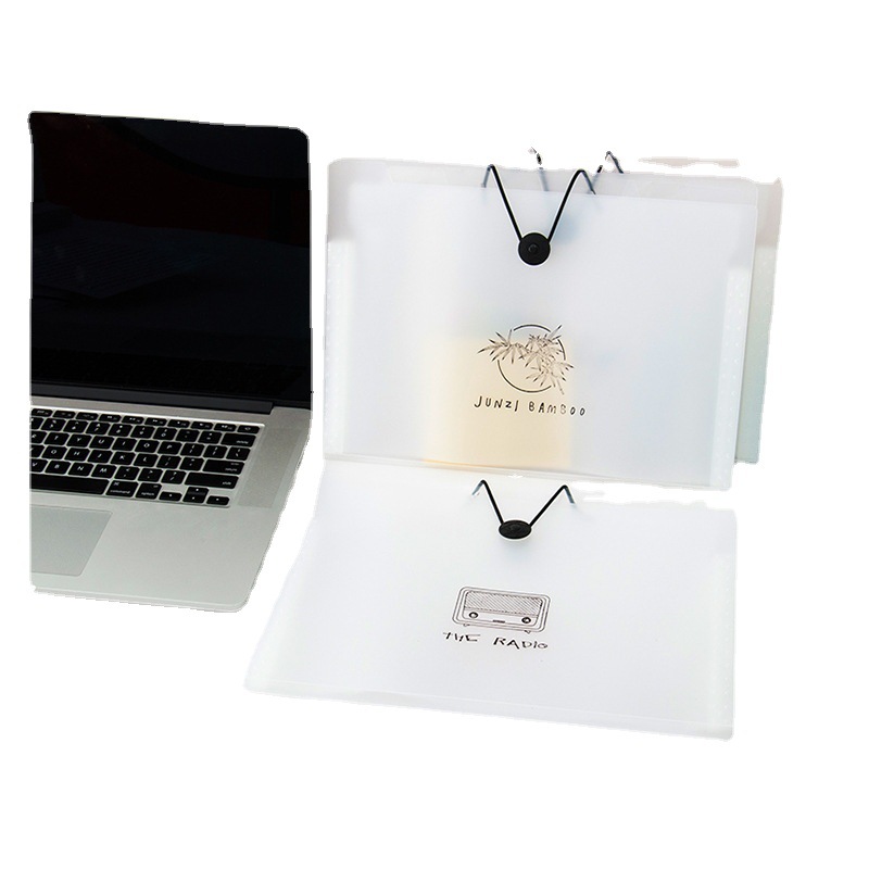 Tower buckle transparent multi-layer folder pull rope A4 student prize test paper storage bag 5-in, 8-in, 12-in file bag Item Picture