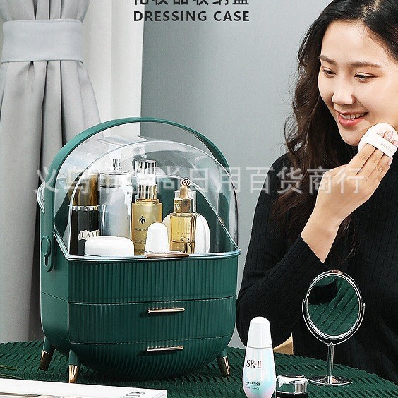 Cross-border hand-held light luxury style cosmetics storage box HIPS+PS material multi-layer classification storage box for cosmetics details Picture