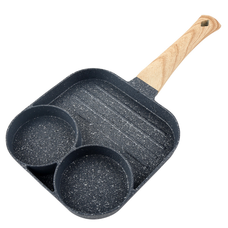 Tiktok Network Red Hamburger Fried Egg Pan Four Holes Medical Stone Non-Stick Pan Pan Two Holes Steak Pan Manufacturers Wholesale Item Picture