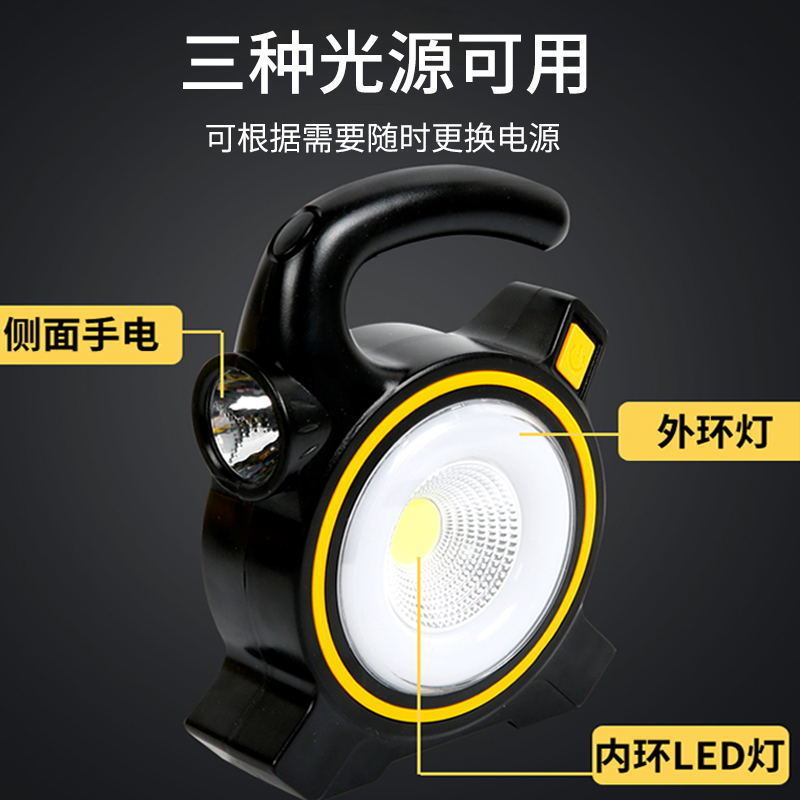 Wholesale of cross-border solar outdoor portable camping lights, portable USB charging maintenance horse lights, and emergency long-range flashlights details Picture