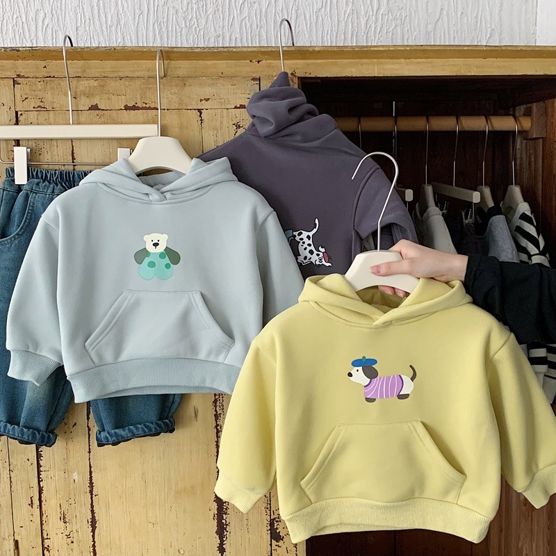 Boys' hoodie with fleece for autumn and winter, 2025 new style, cool and stylish children's wear, winter hooded long-sleeved top for sporty boys Specification image