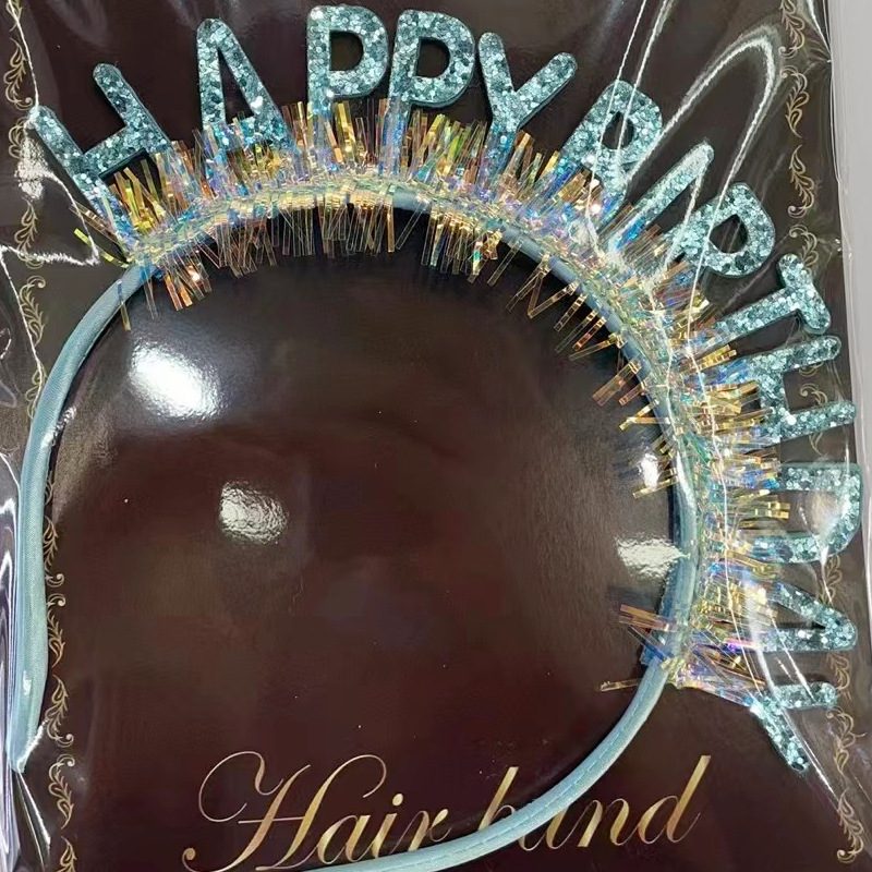 Diamond Flash Diamond Happy Birthday Headband Headband Headdress Korean Instagram Princess Party Layout Photo Props Application Scenario