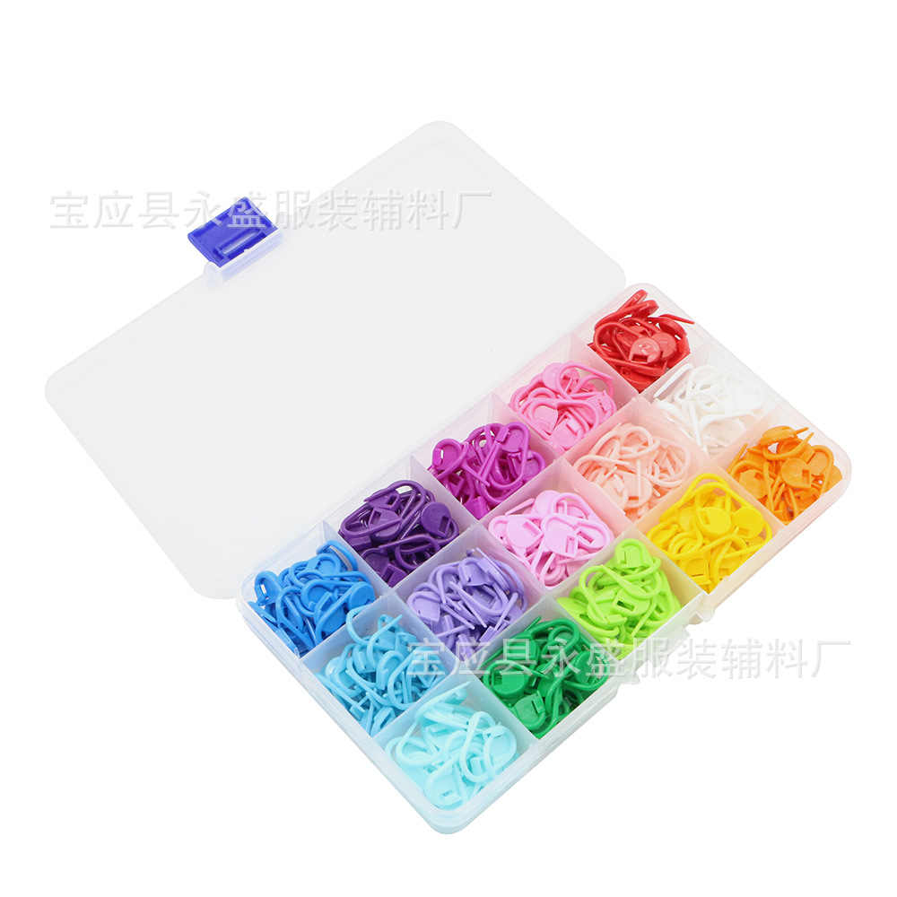 Amazon 300 pieces 15-color plastic small buckle sweater knitting DIY marking tool manufacturer wholesale Specification image
