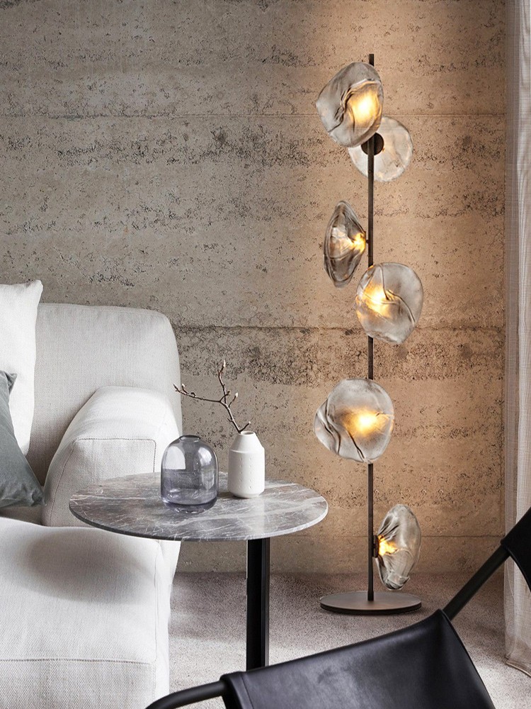 意大利设计师轻奢客厅沙发落地灯别墅云朵北欧代手工玻璃创意台灯
