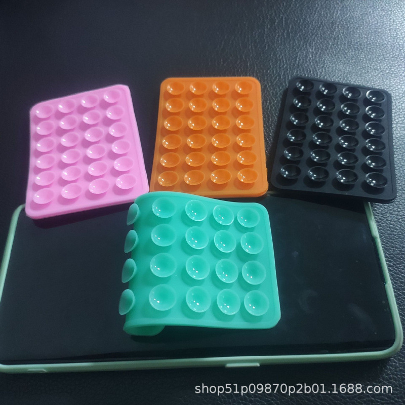加厚24粒双面吸盘 方形手机吸盘 硅胶吸盘手机支架贴可水洗重复