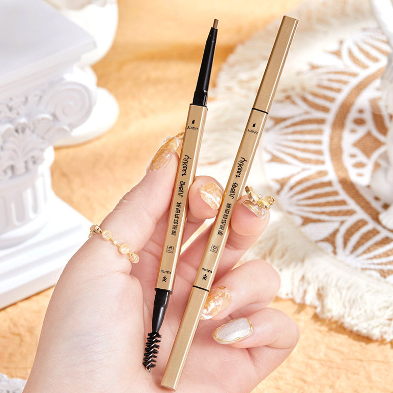 Iker Douyin Small Gold Bar and Small Gold Block eyebrow Pencil wholesale, extremely fine triangular pen core, waterproof, sweat-proof, non-staining, genuine product Specification image