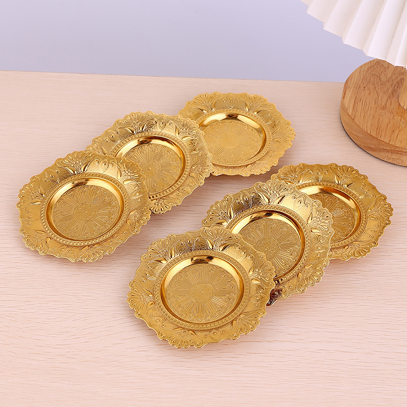 European Iron Gold Fruit Plate Snack Snack Dry Fruit Snack Plate Cake Plate Jewelry Storage Tray Dessert Table Application Scenario