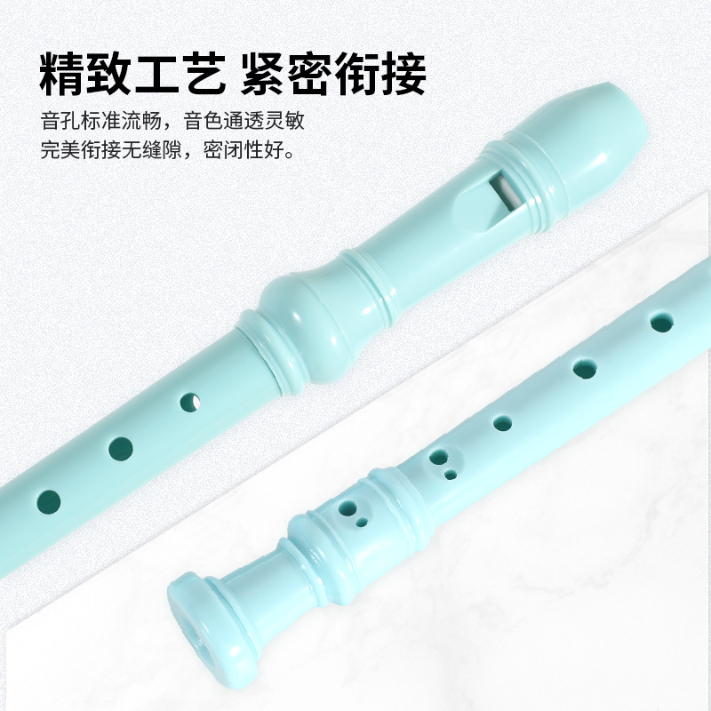 Cross-border swan resin foreign trade children beginners can be detachable wholesale C tune 8 hole F tune German soprano recorder details Picture