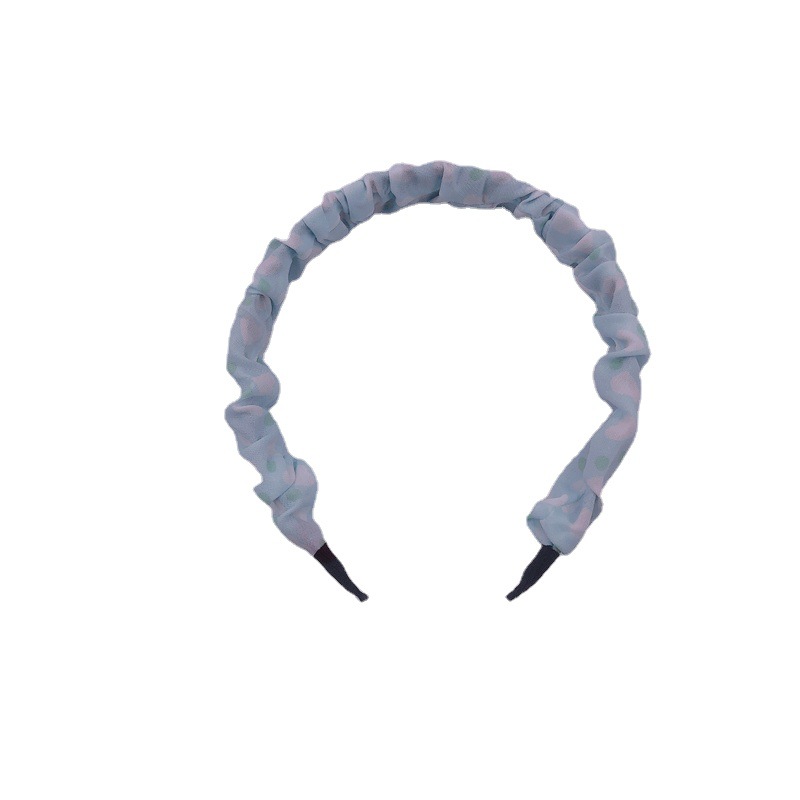 New Summer Small Fresh Hair Band Fold Wave Wide Edge Fabric Head Band Haircard 2 Yuan Shop Supply Item Picture