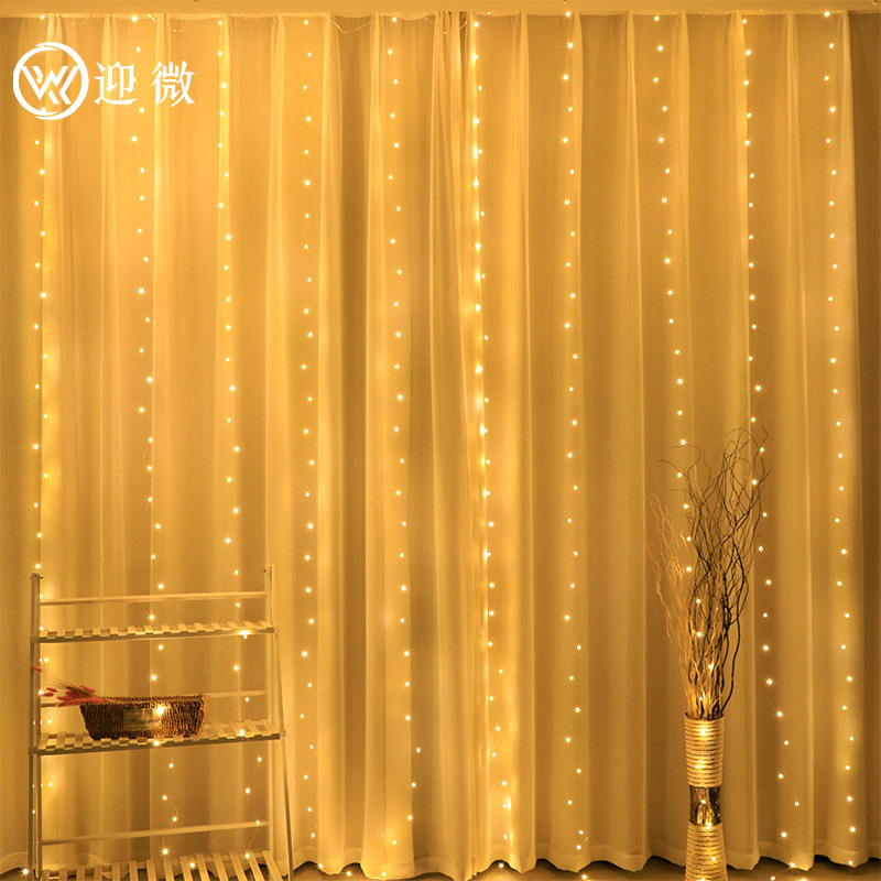 Factory direct supply of led copper wire curtain lights, usb remote controls, Christmas colored lights, decorative atmosphere lights, bulk wholesale Application Scenario