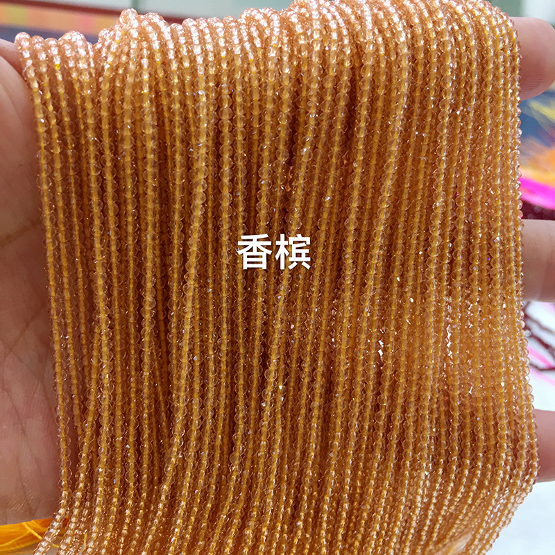 Manufacturers Direct Supply Near Natural Stone Champagne-Colored Spinel Face Bead Glass Bead Necklace Diy Jewelry Wholesale Specification drawing