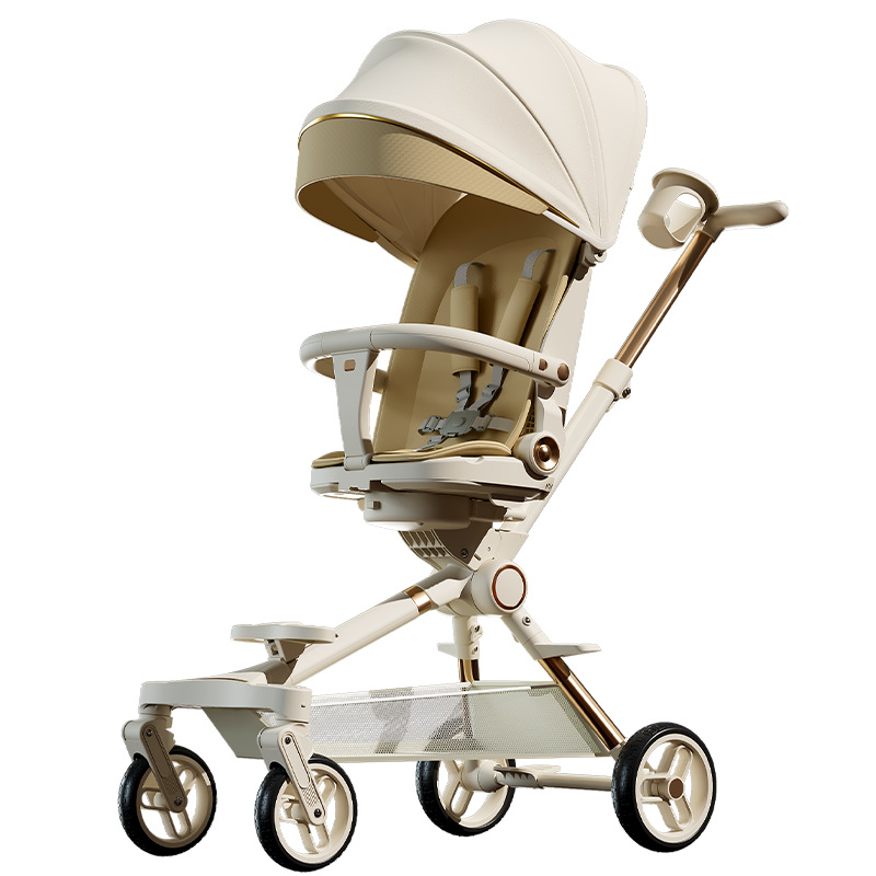 婴儿溜娃神器可坐可躺轻便可折叠双向宝宝手推车高景观四轮防侧翻