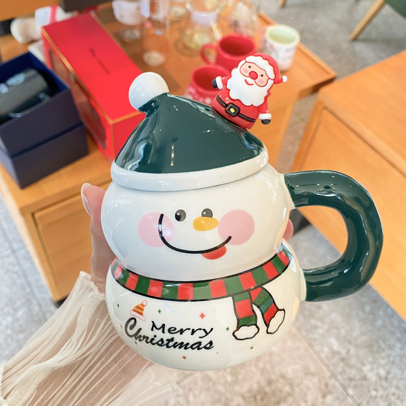 圣诞礼物圣诞节杯子圣诞风马克杯家用陶瓷咖啡杯情侣闺蜜杯圣诞树