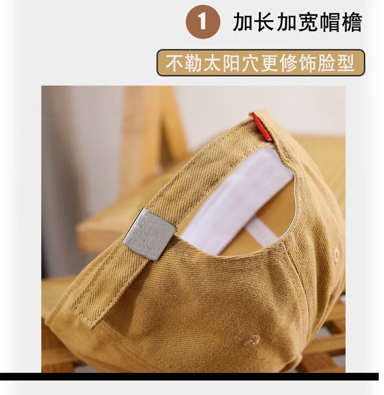 夏季女2025鸭舌遮阳帽硬顶男大头围防晒帽宽帽檐棒球帽显脸小帽子详情5